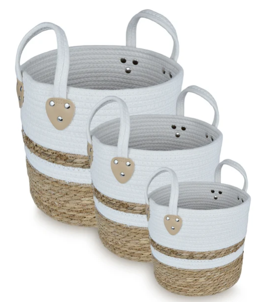 Cesta de tela con agarradera mediana